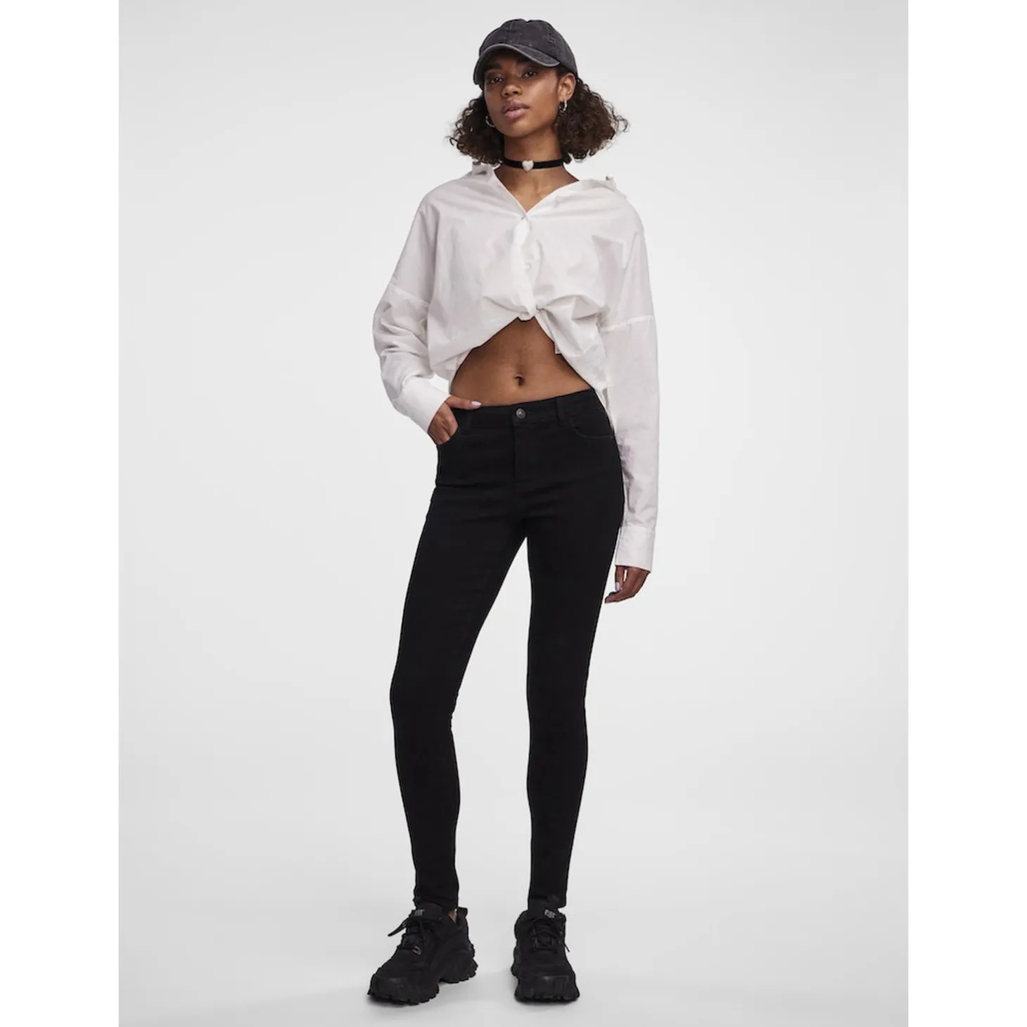 PCDANA MW SKINNY JEANS BL102 N