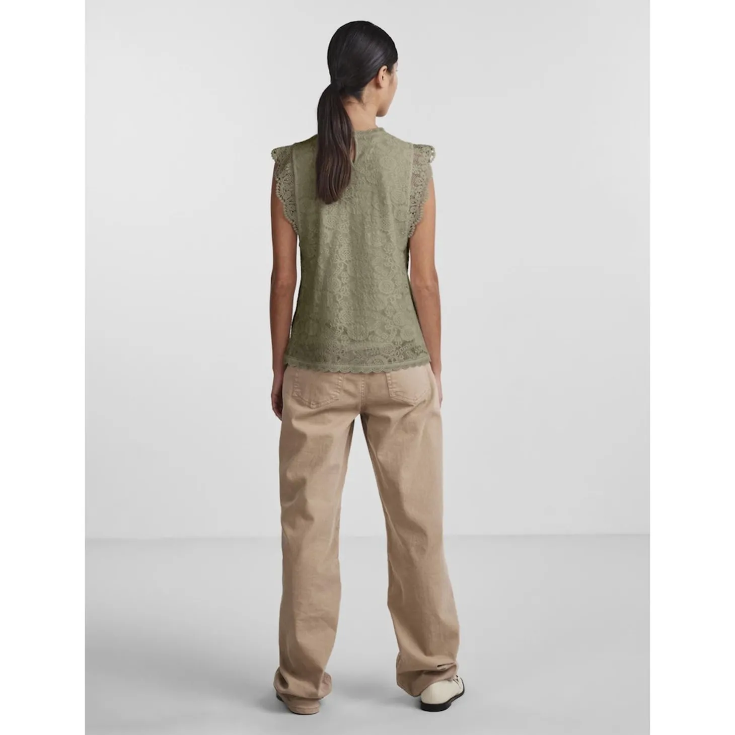 PCOLLINE SL LACE TOP WVN NOOS
