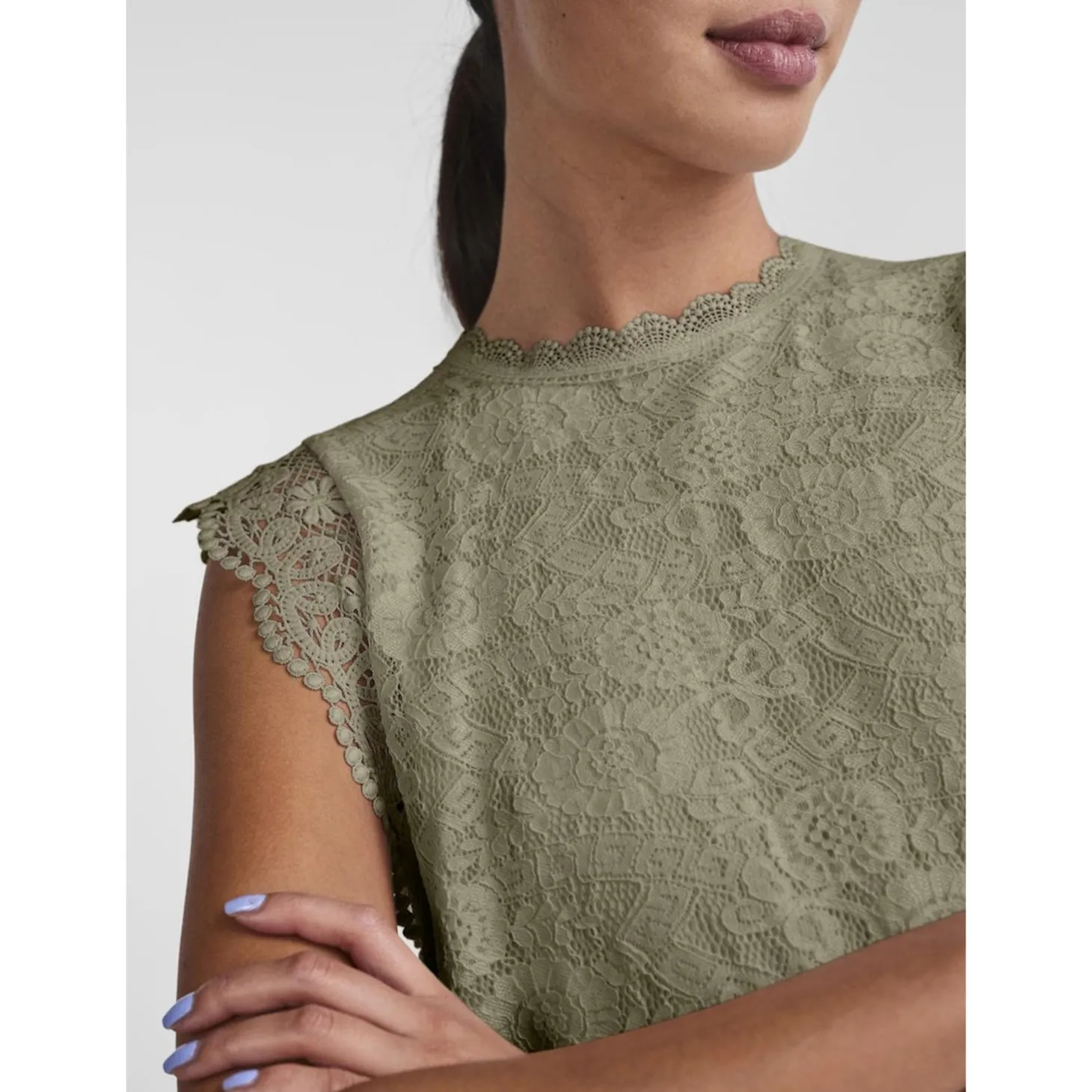 PCOLLINE SL LACE TOP WVN NOOS