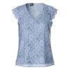 PCOLLINE SL LACE V-NECK TOP WV