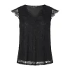 PCOLLINE SL LACE V-NECK TOP WV