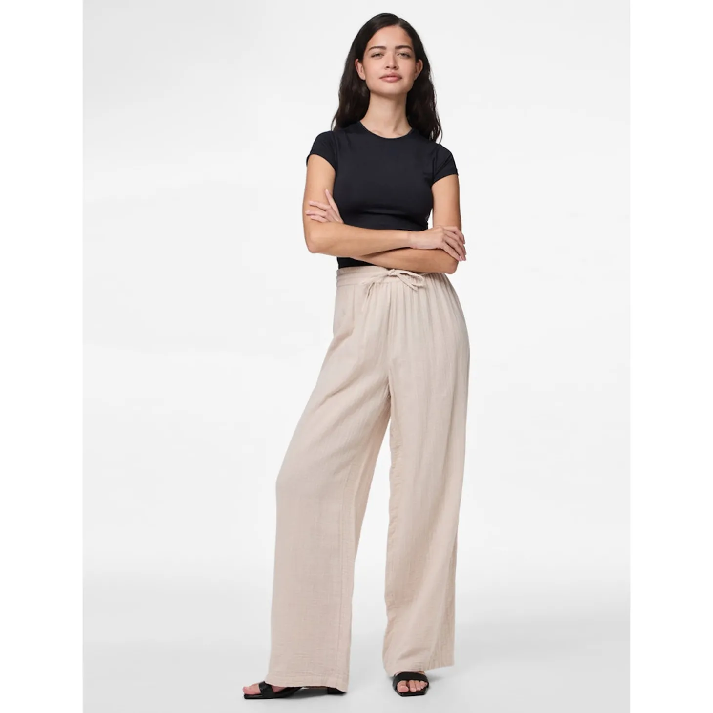 PCSASTINA HW WIDE PANTS WVN BC