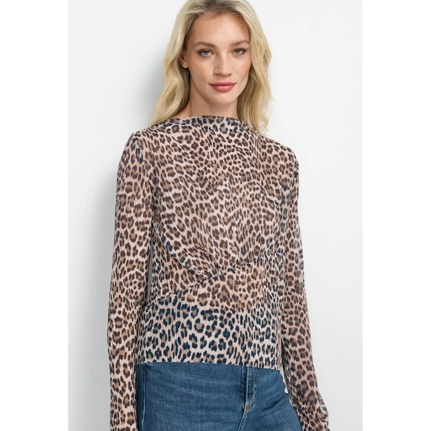 Plissee Mesh Longsleeve Recycl