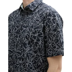 Printed cotton linen shirt