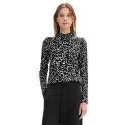 Printed mockneck T-shirt