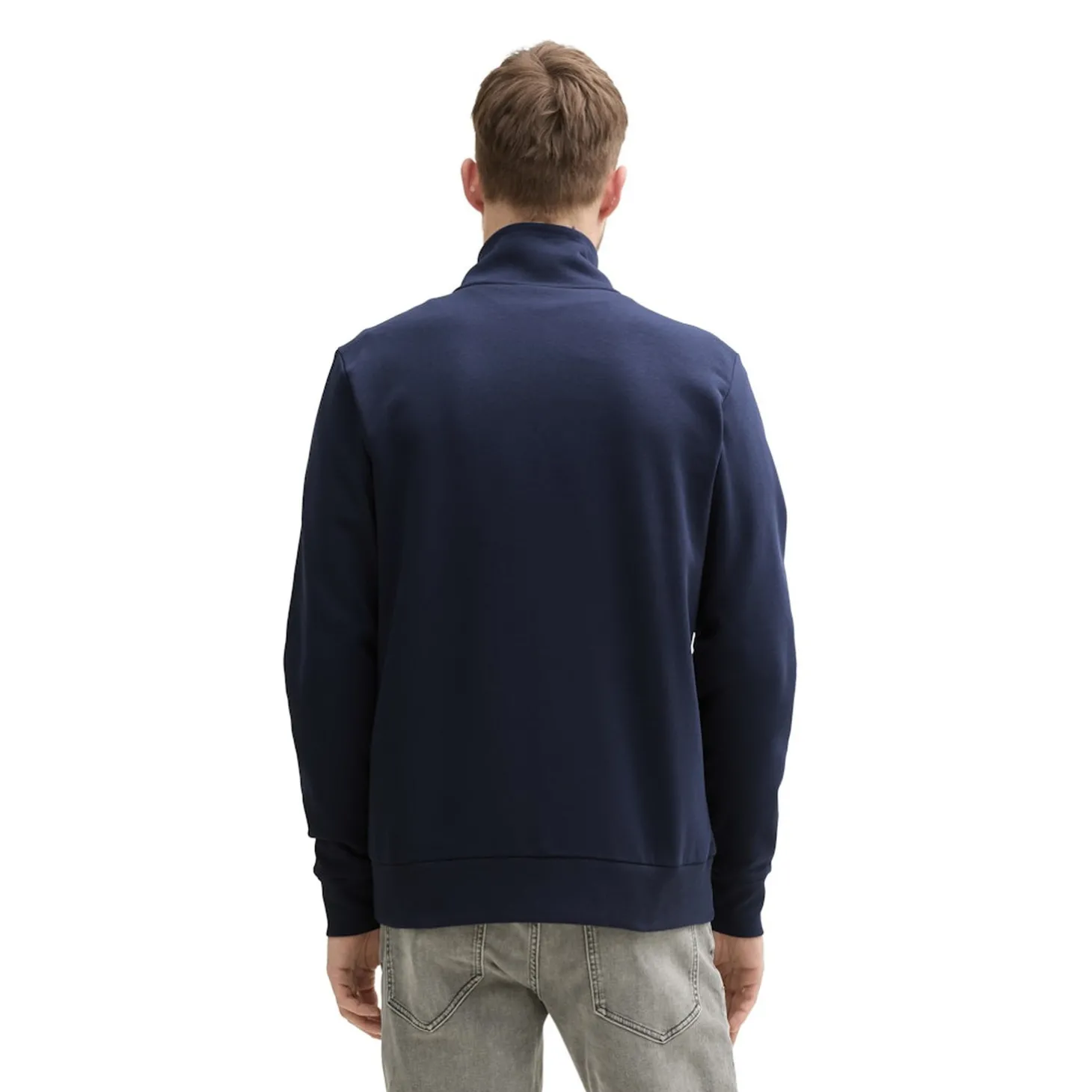 Printed stand-up sweat jacket