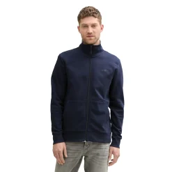 Printed stand-up sweat jacket