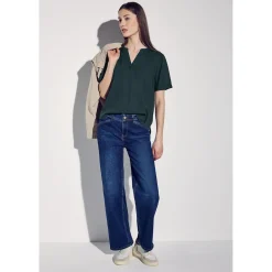 QR Splitneck blouse w turn-up