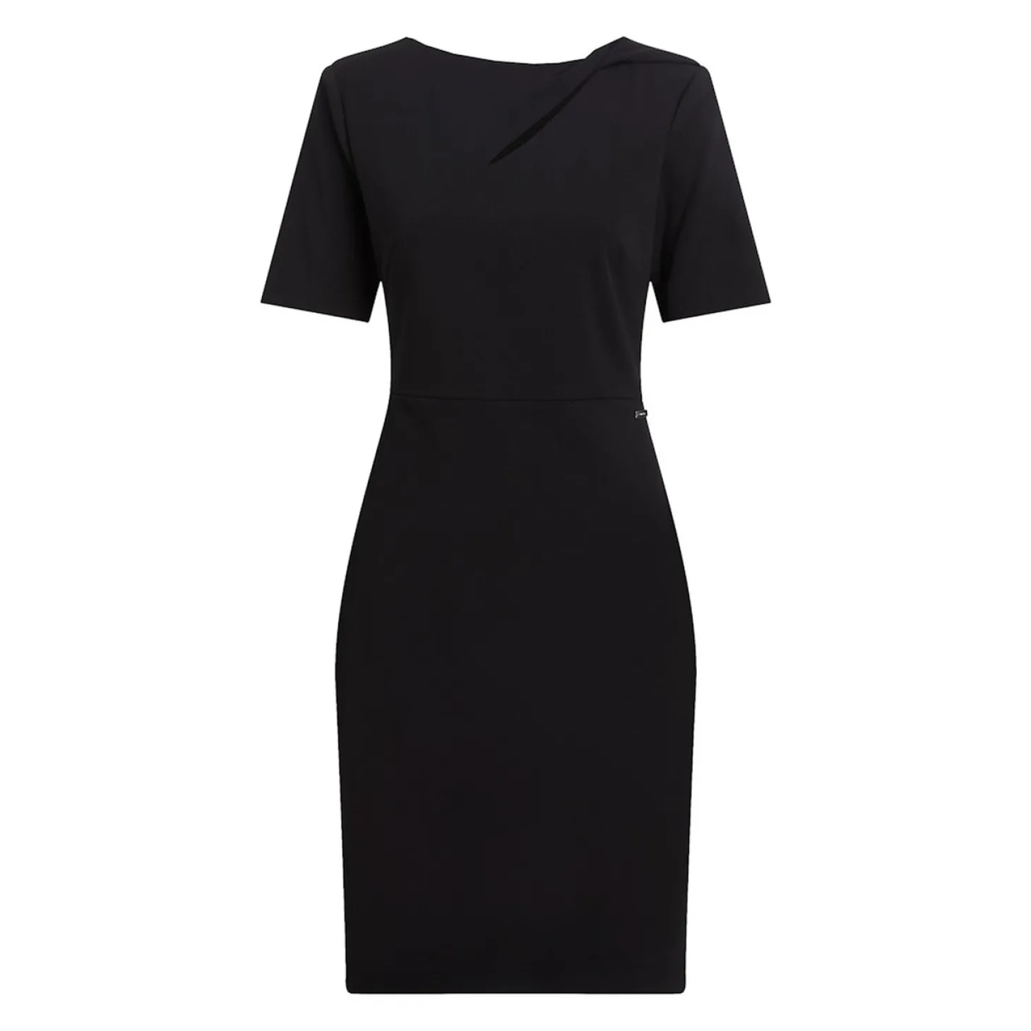 SCUBA CREPE FRONT TWIST DRESS