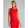 SCUBA CREPE MIDI SLASH DRESS