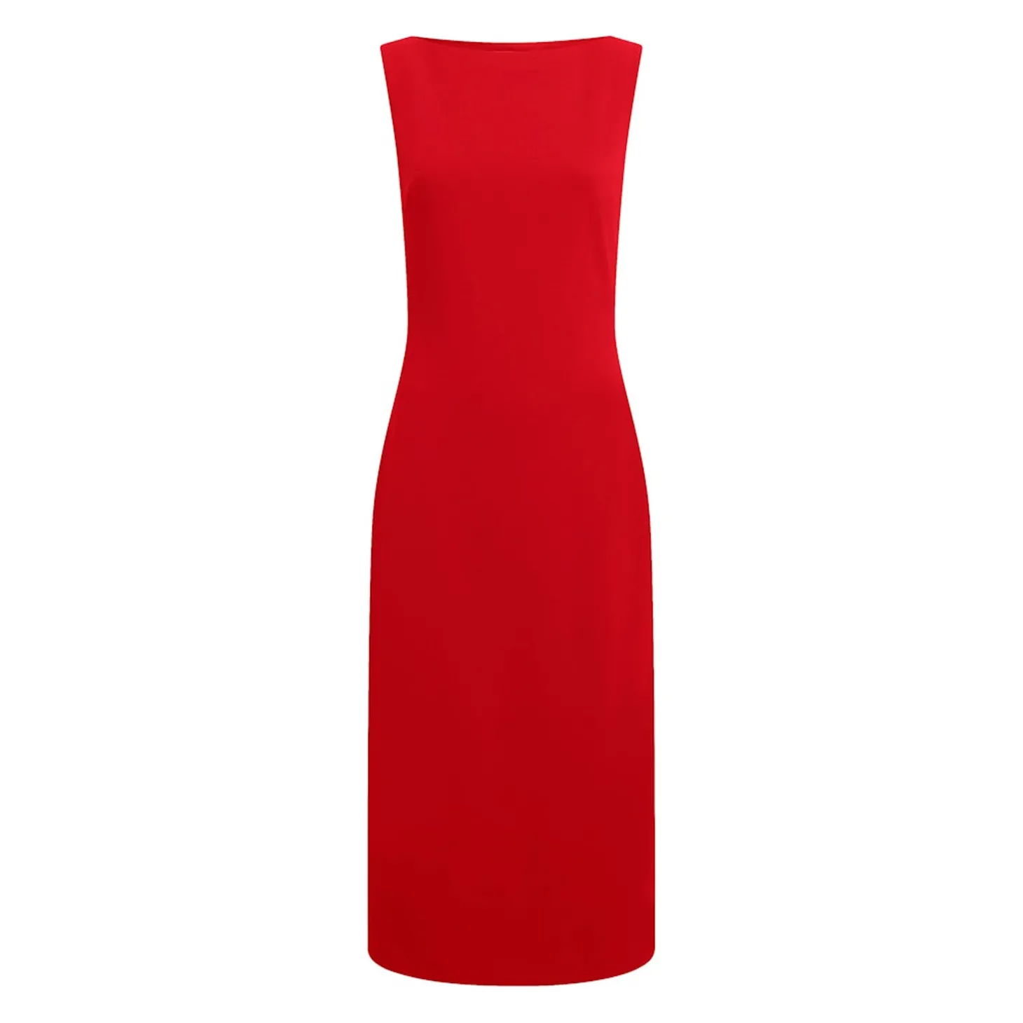 SCUBA CREPE MIDI SLASH DRESS