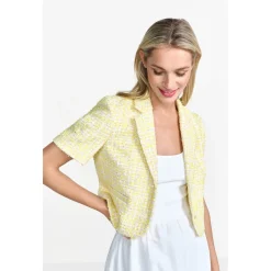Short leeved boucle blazer