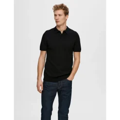 SLHBERG SS KNIT POLO NOOS