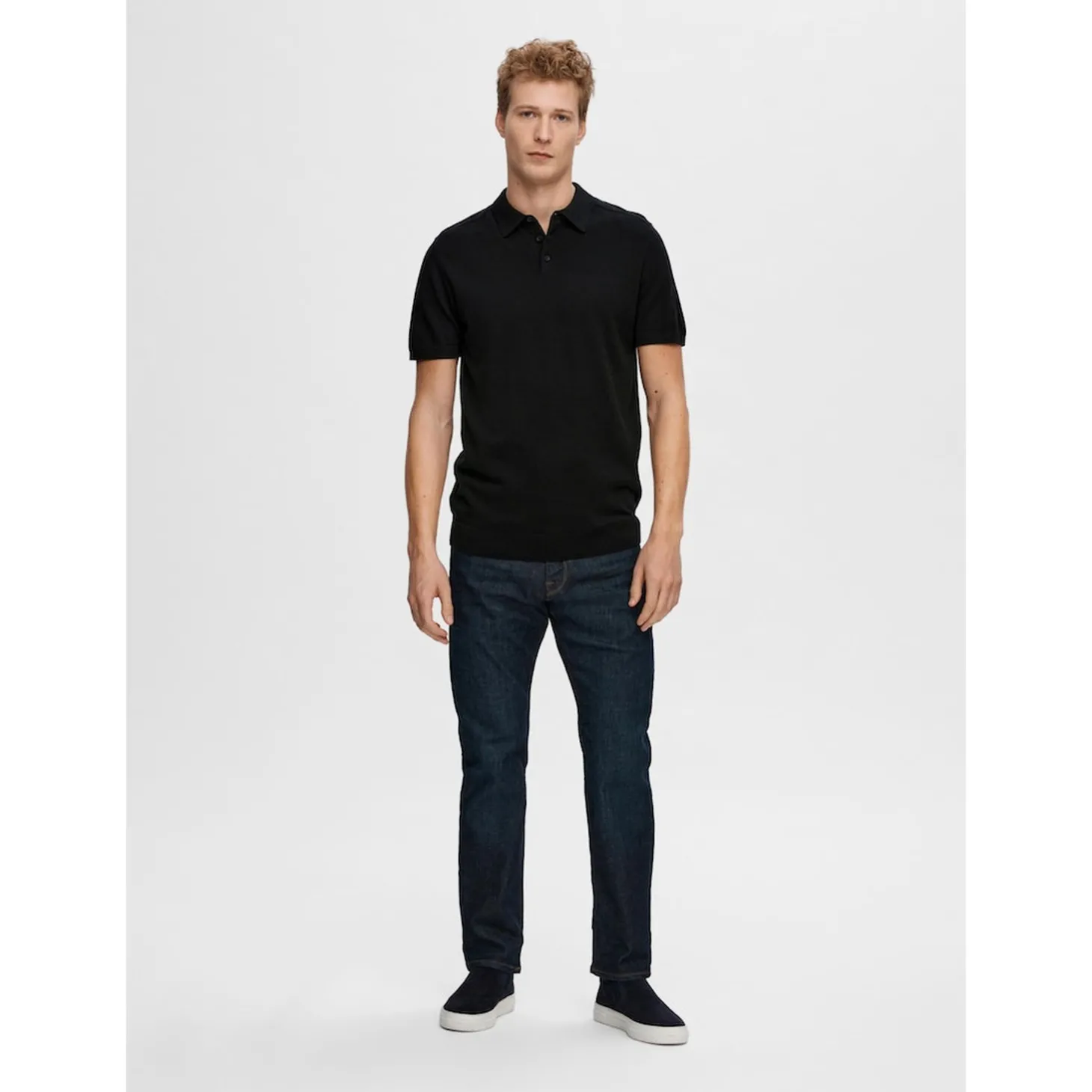 SLHBERG SS KNIT POLO NOOS