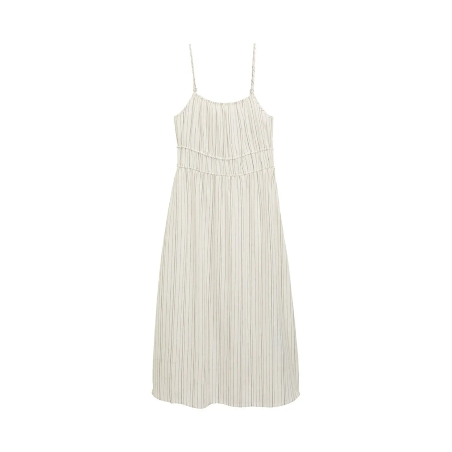 Strap midi linen dress