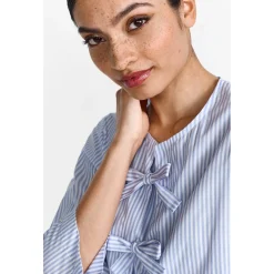Striped blouse with bow