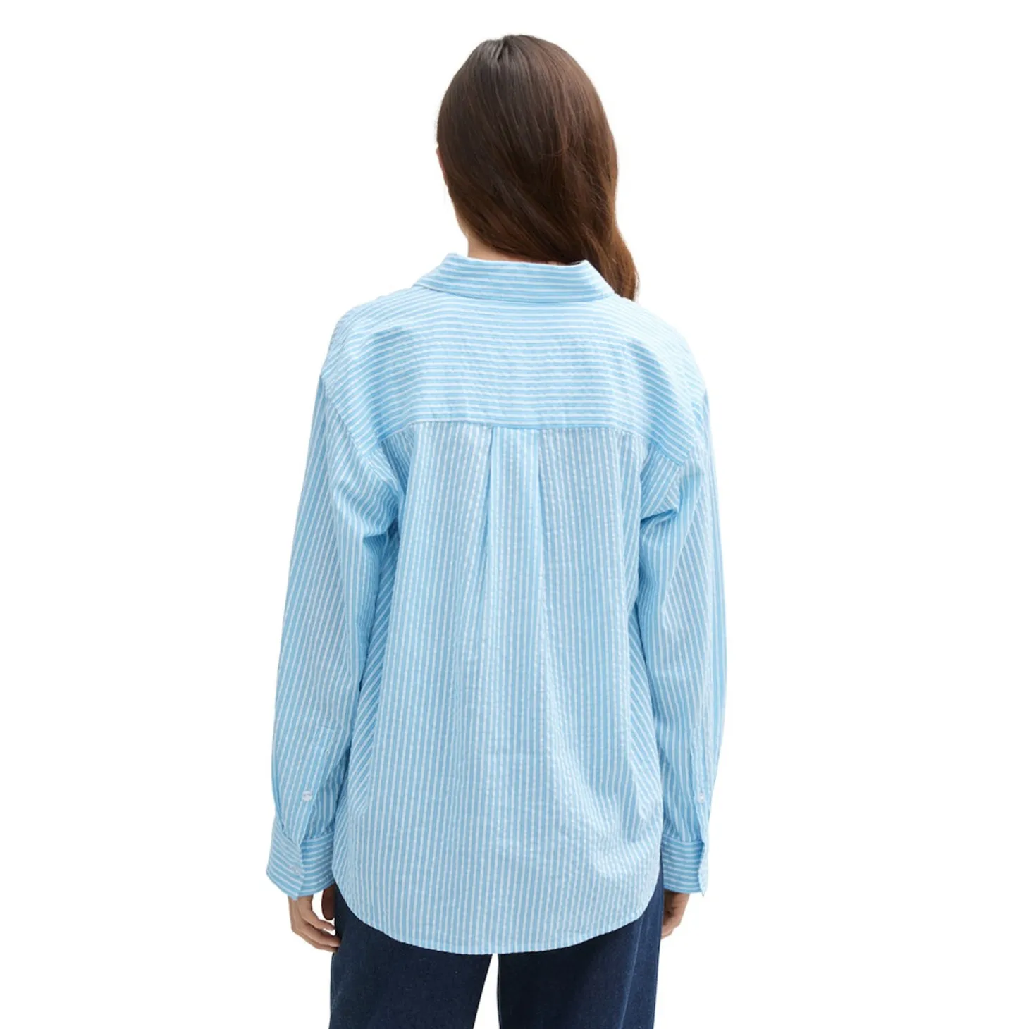 Striped seersucker shirt
