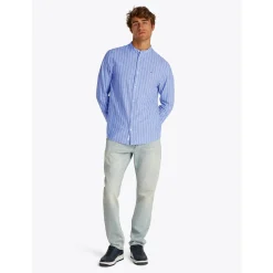 TJM LINEN MIX BND STP SHRT EXT