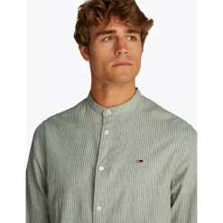 TJM LINEN MIX BND STP SHRT EXT