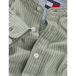 TJM LINEN MIX BND STP SHRT EXT