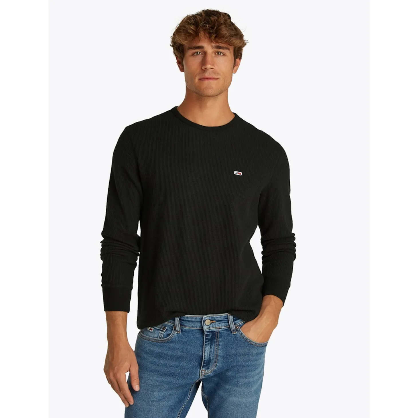 TJM SLIM WAFFLE LS TEE EXT
