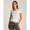 TJW SLIM BUTTON RIB C-NECK SS