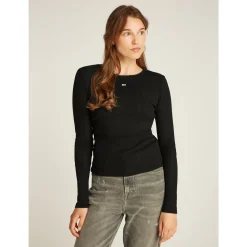 TJW SLIM POINTELLE RIB TEE LS