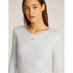 TJW SLIM POINTELLE RIB TEE LS