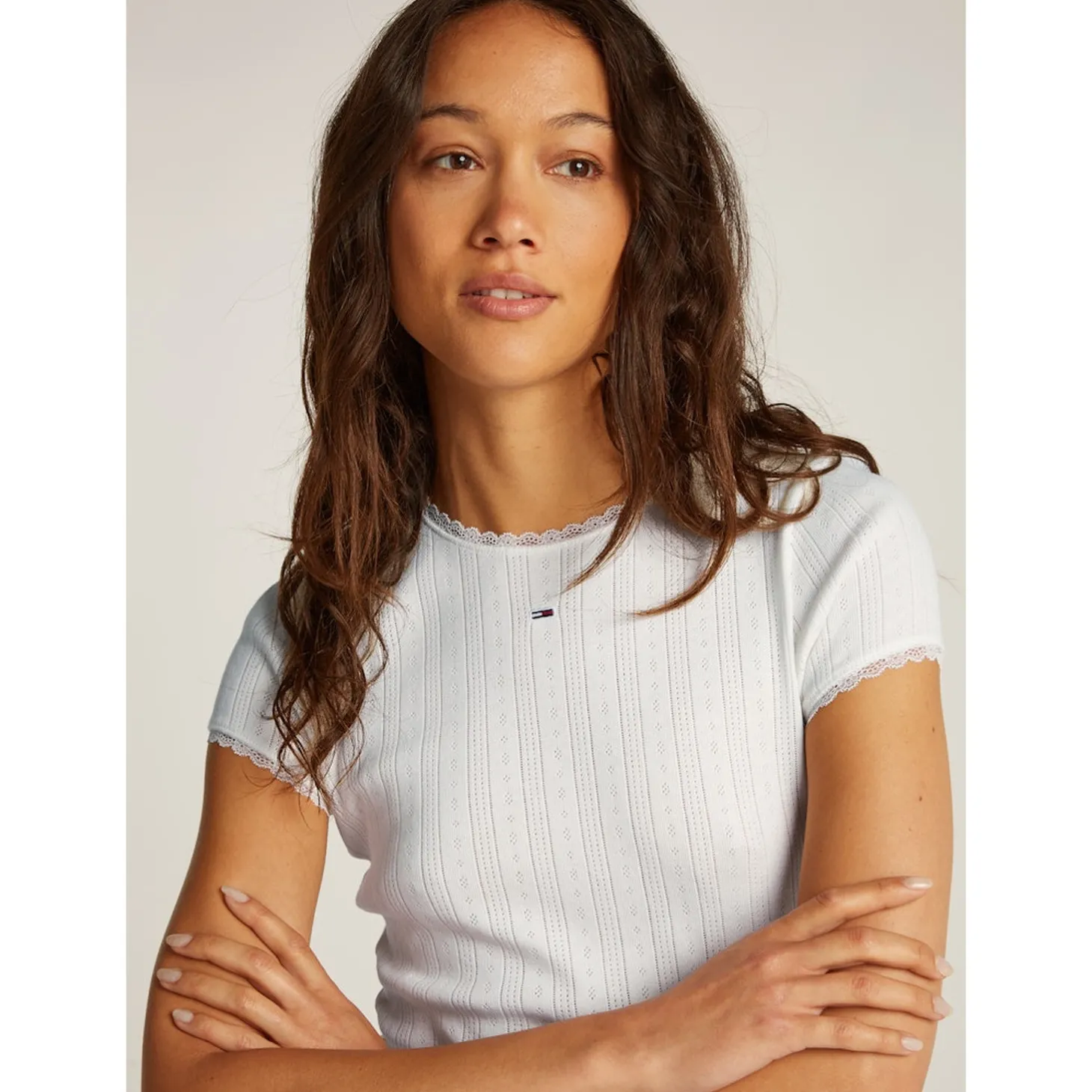 TJW SLIM POINTELLE RIB TEE