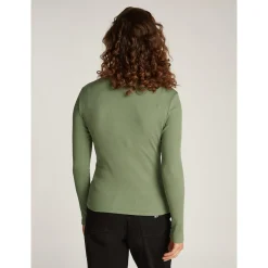 TJW SLM BUTTON RIB C-NECK LS E