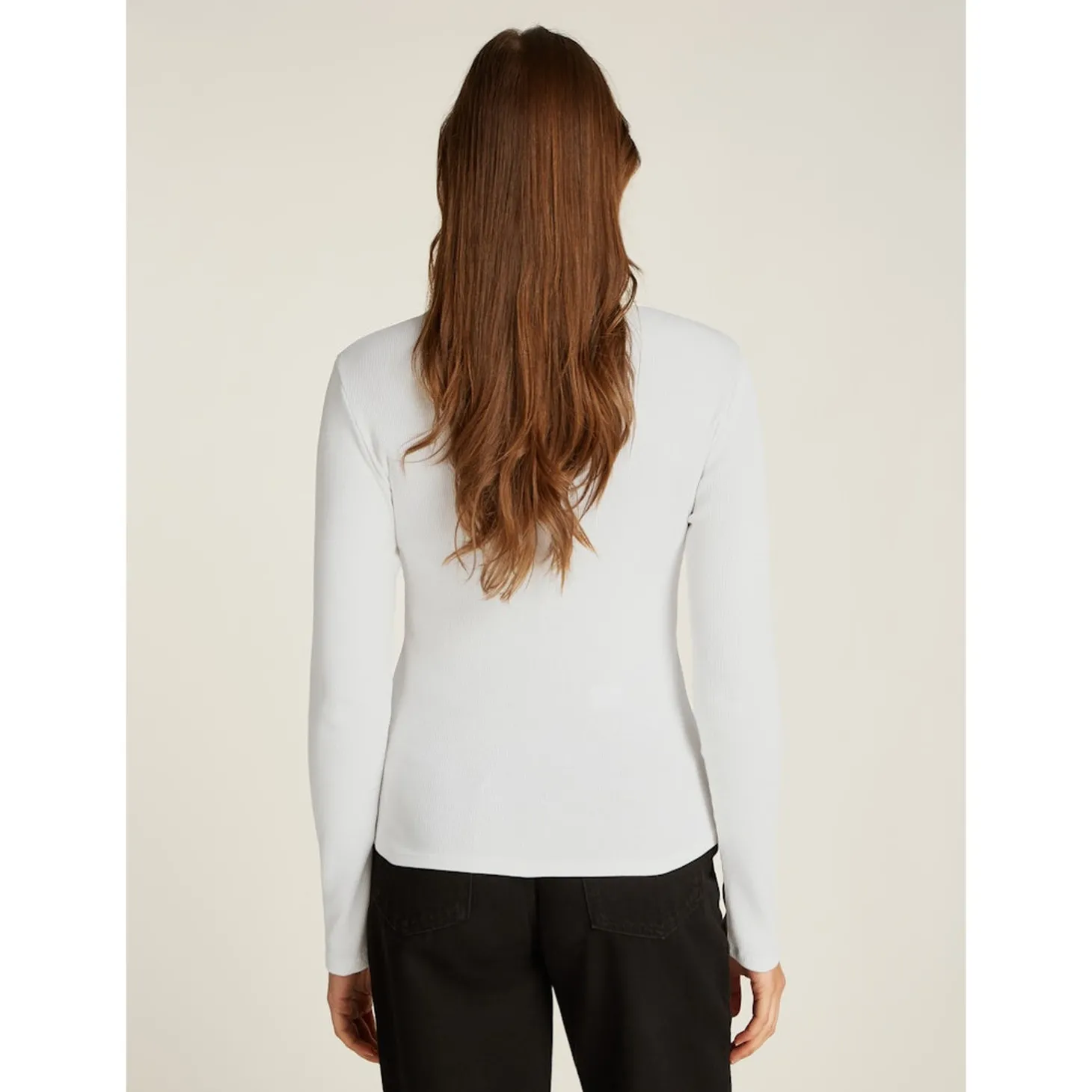 TJW SLM BUTTON RIB C-NECK LS E