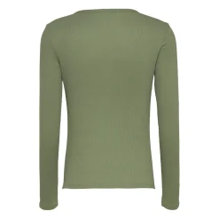 TJW SLM BUTTON RIB C-NECK LS E