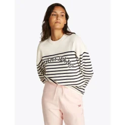 TJW STRIPE VARSITY SWEATER
