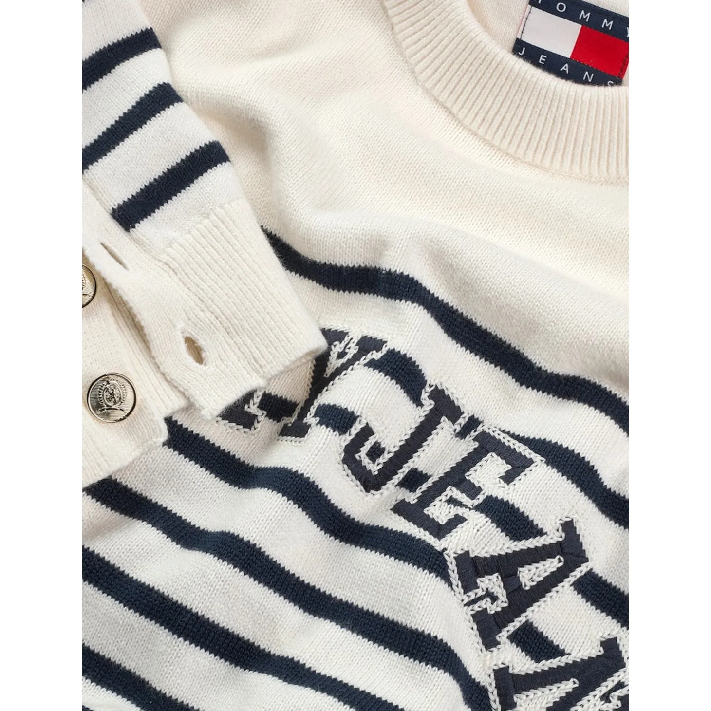 TJW STRIPE VARSITY SWEATER