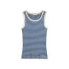 Top, rib, round neck, striped