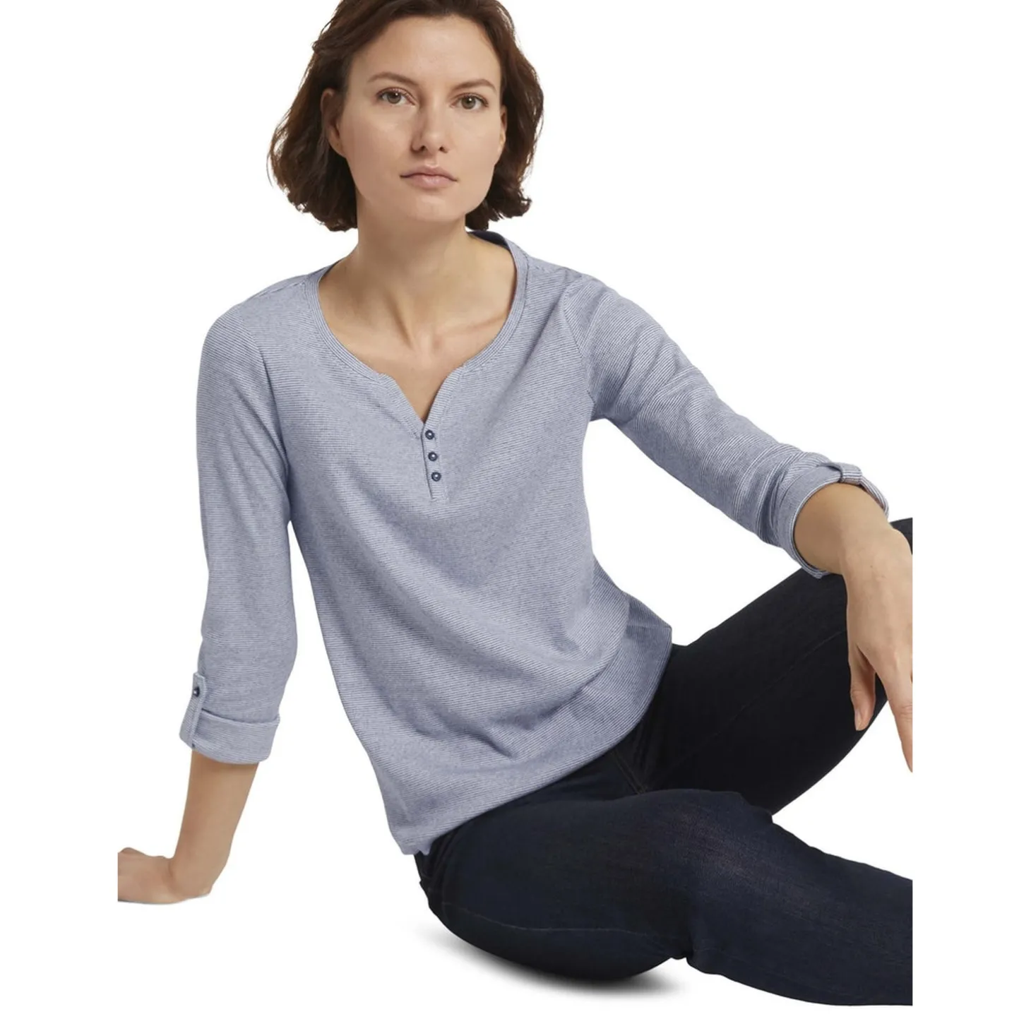 T-shirt stripe henley