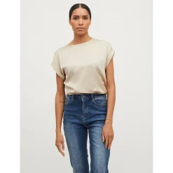 VIELLETTE S/S SATIN TOP