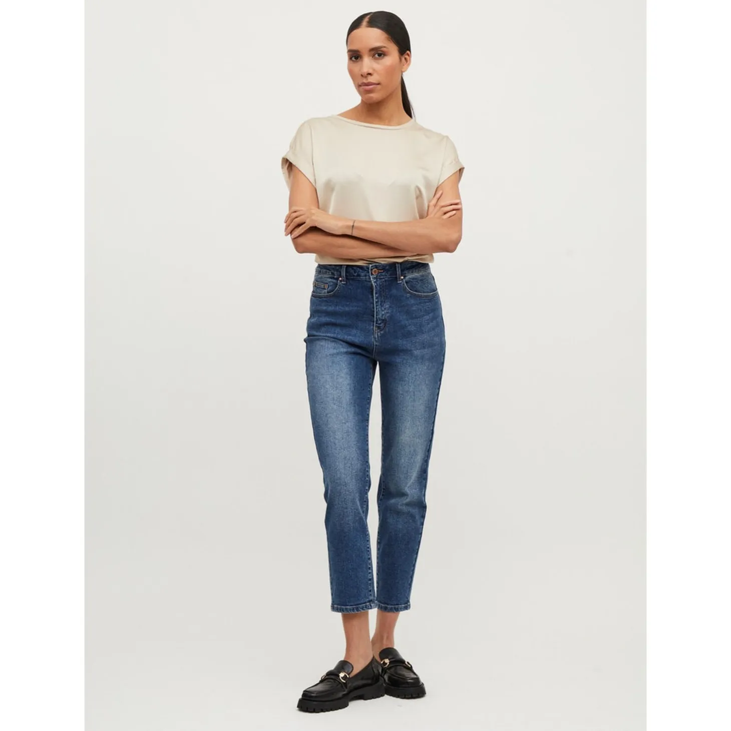 VIELLETTE S/S SATIN TOP