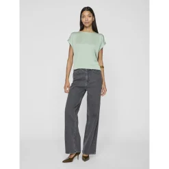 VIELLETTE S/S SATIN TOP - NOOS