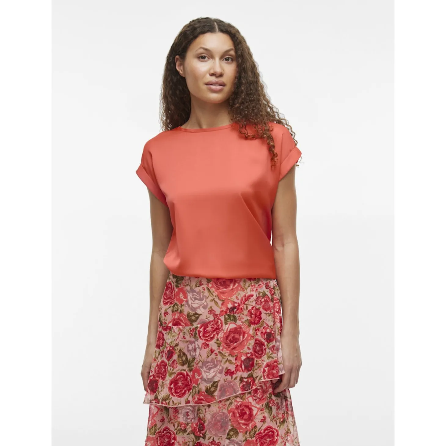 VIELLETTE S/S SATIN TOP - NOOS