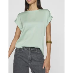 VIELLETTE S/S SATIN TOP - NOOS