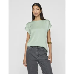 VIELLETTE S/S SATIN TOP - NOOS