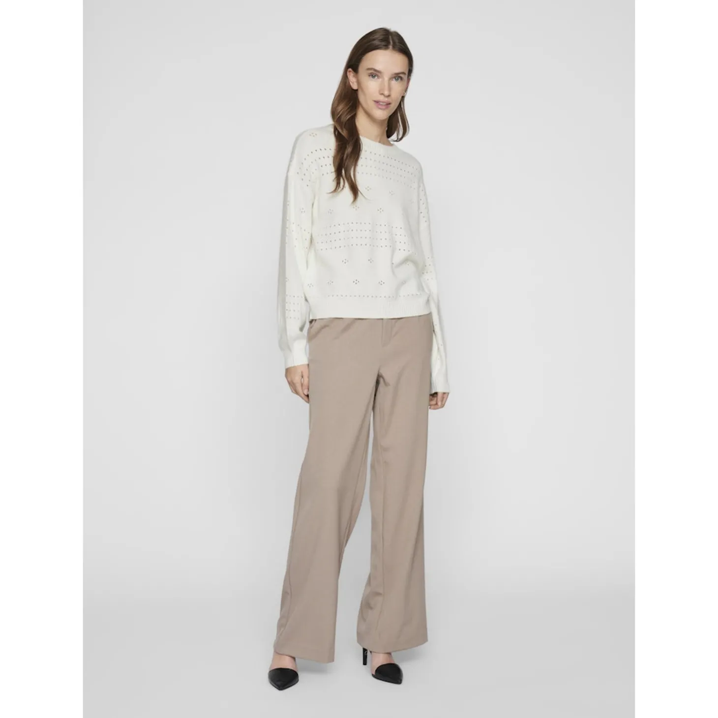 ! VIRIL L/S O-NECK POINTELLE