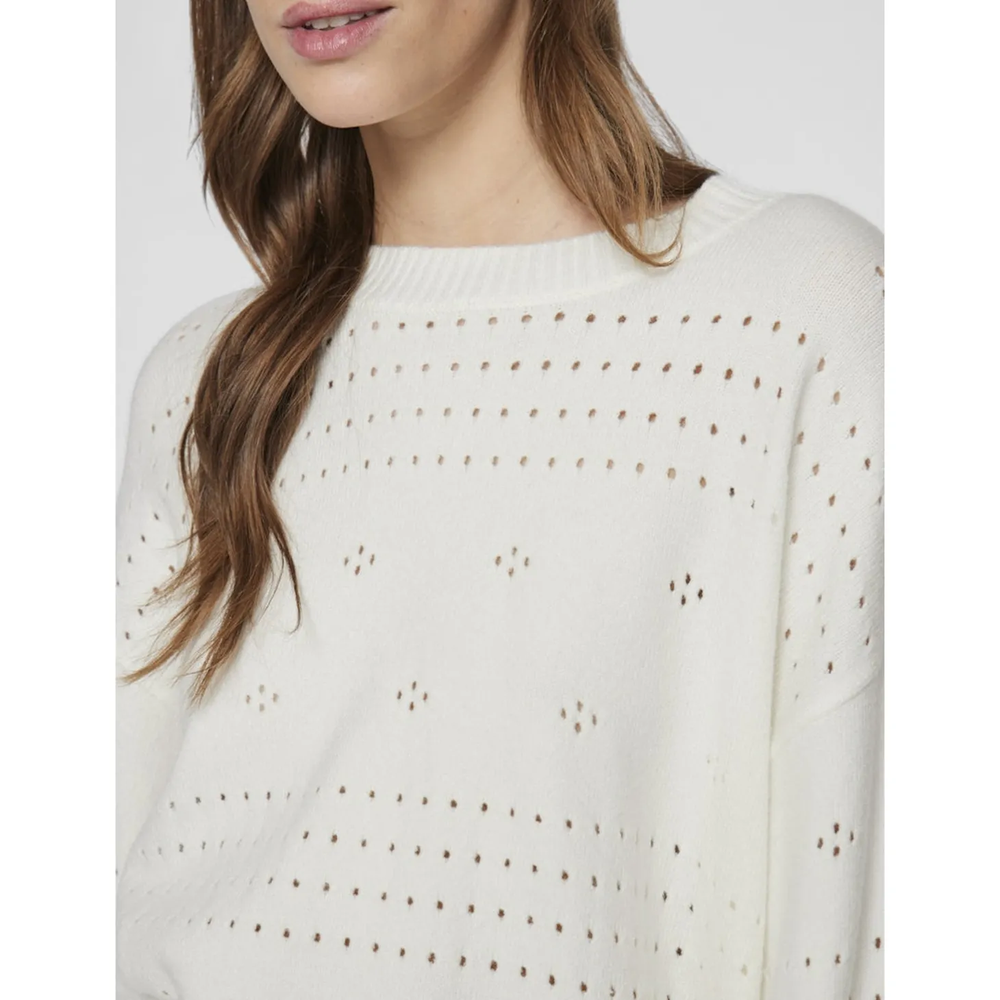 ! VIRIL L/S O-NECK POINTELLE