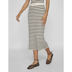 VIZICHA STRIPED MIDI KNIT SKIR