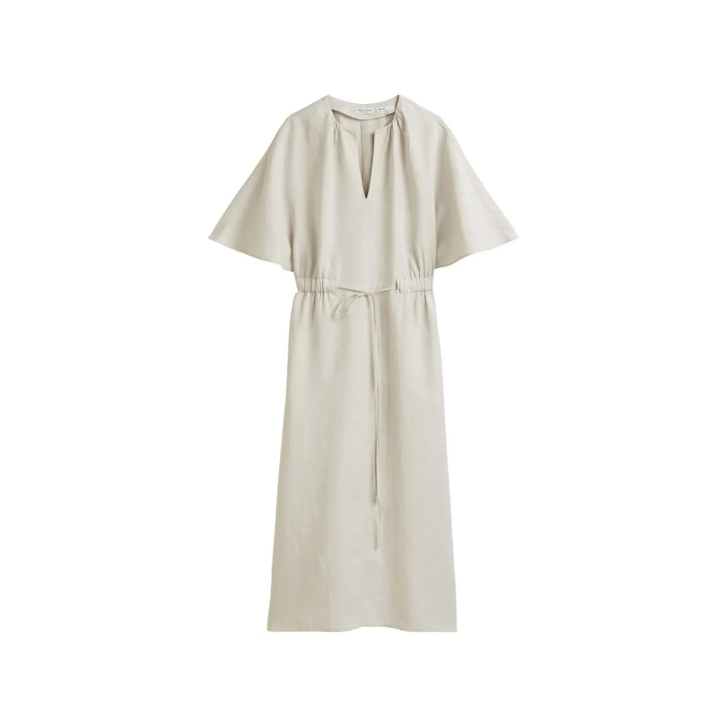 Woven dress, midi length, belt